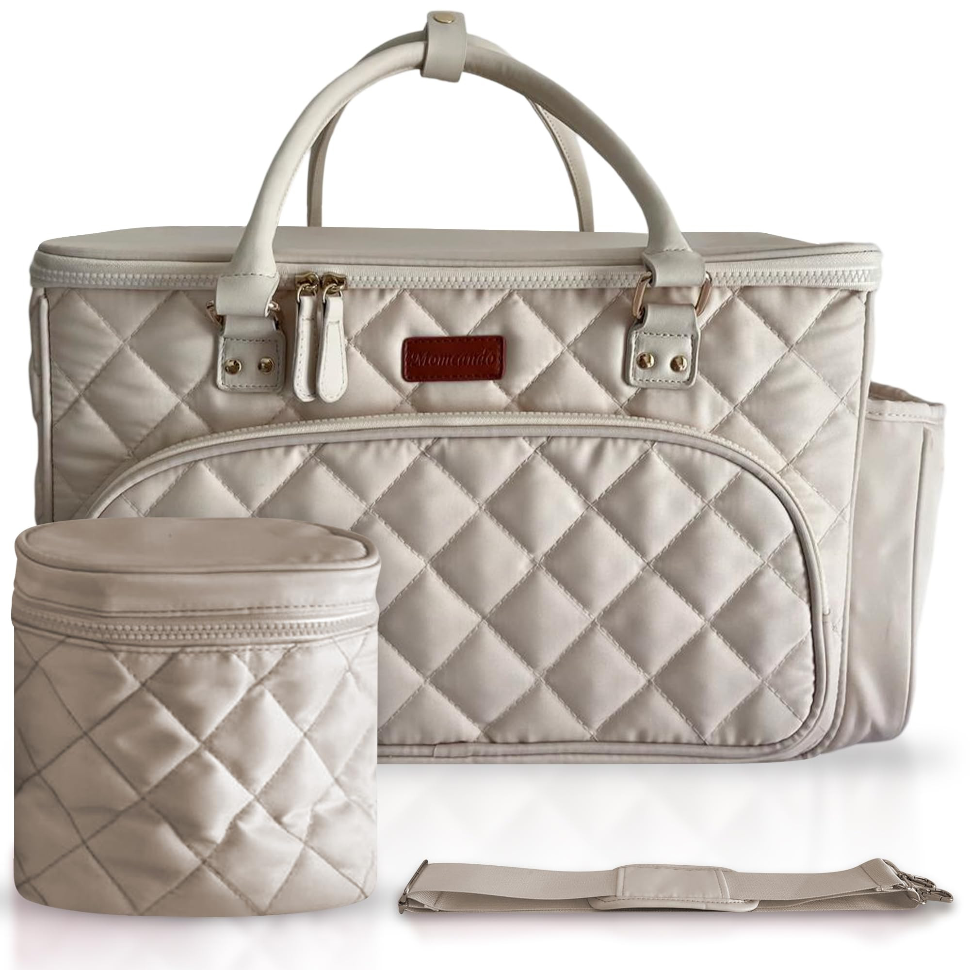 Diaper Bag Tote with Dividers, Zipper, Top Cover and Strap, Larger Size with insulated storage ba... | Amazon (US)