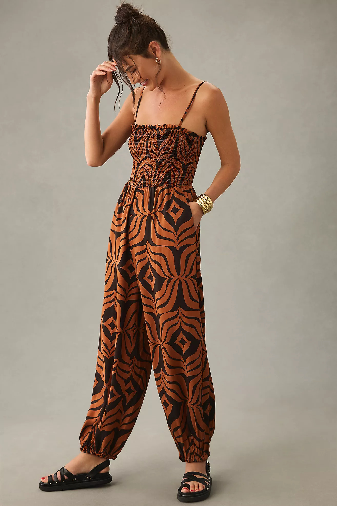 By Anthropologie Printed Balloon Leg Jumpsuit | Anthropologie (US)