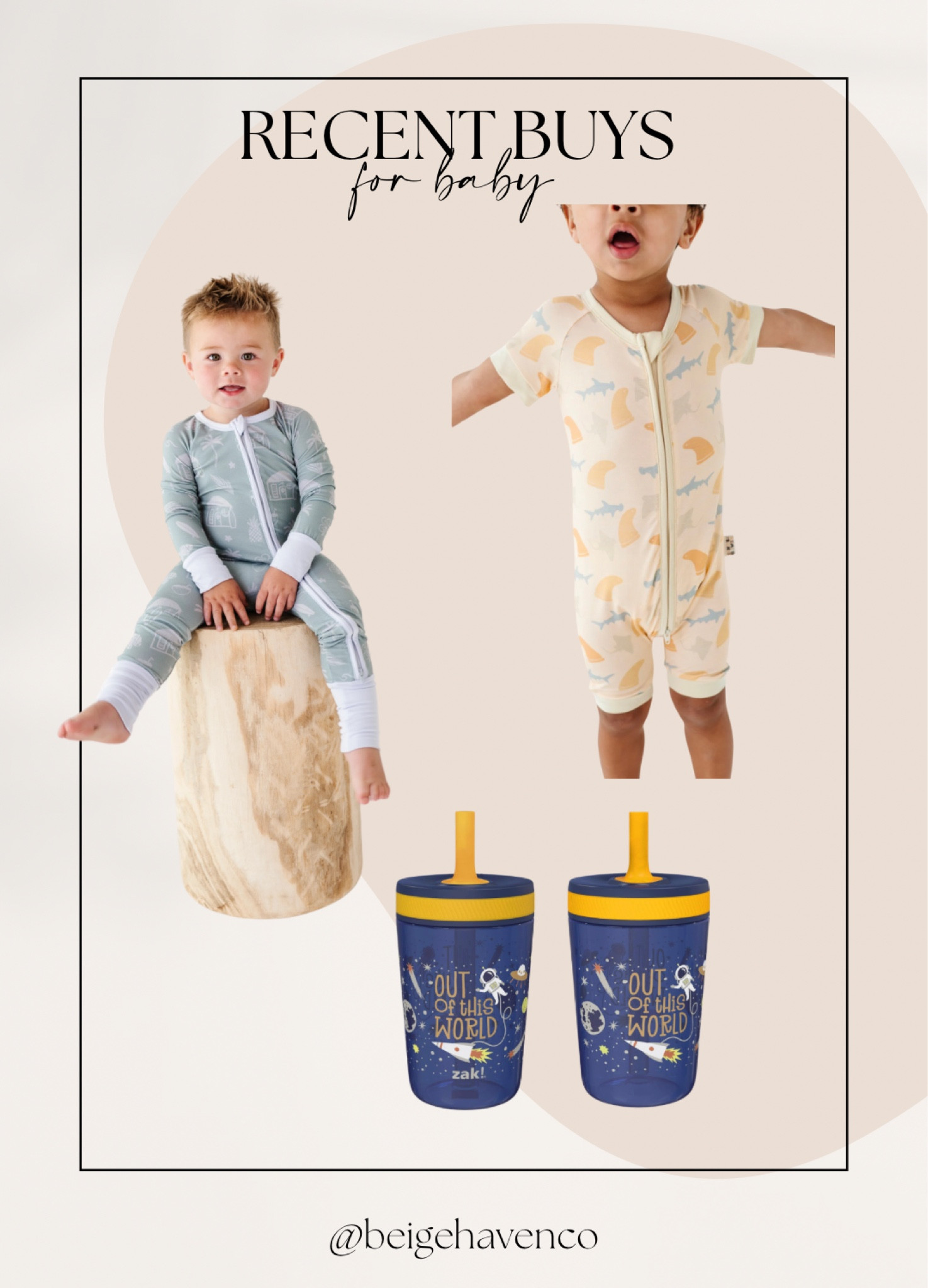 Recent baby boy buys! The Zak bottle is spill proof! He’s 29 inches long/10 months, wearing 12-18 since he has a long torso. The body fits him amazing! Code BESTIES for r&f 💘 

#LTKBaby #LTKFindsUnder50 #LTKKids