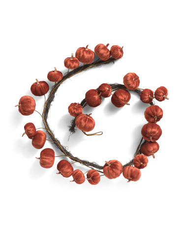 72in Velvet Pumpkin Garland | TJ Maxx