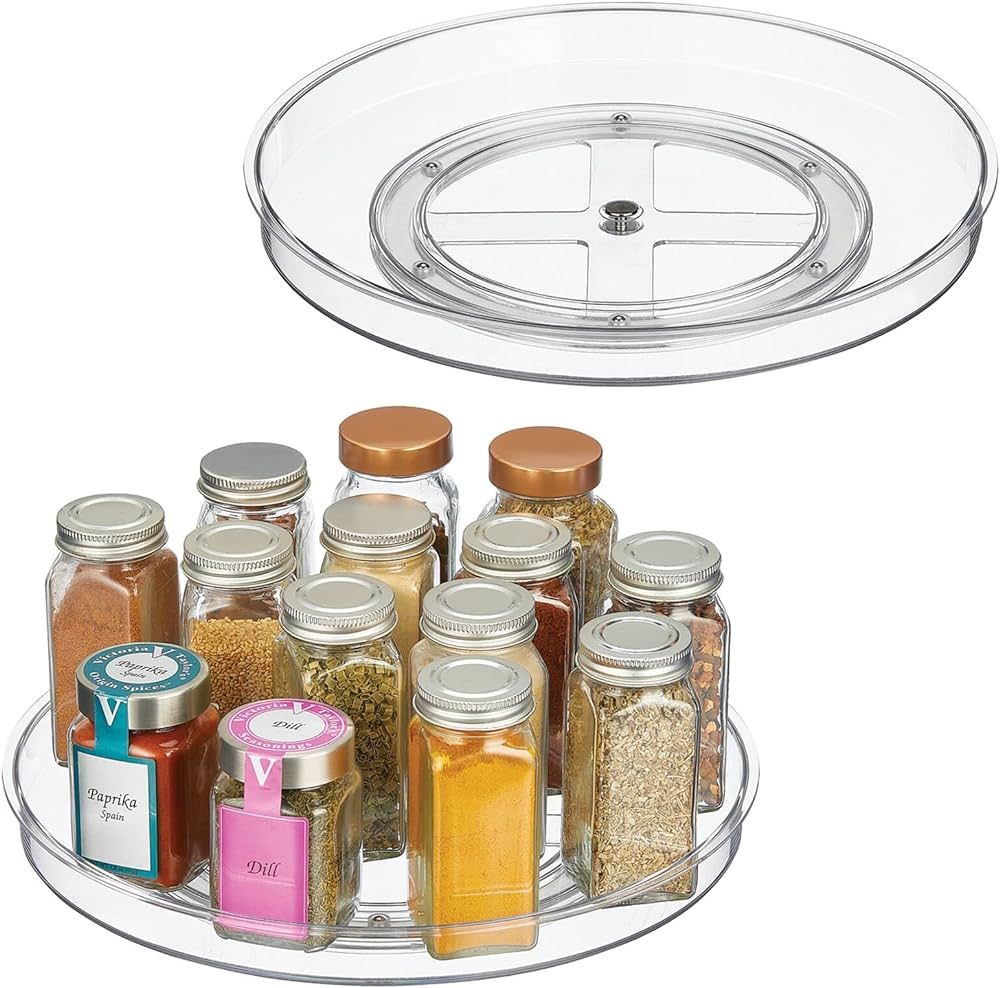 mDesign Lazy Susan Turntable Plastic Spinner for Kitchen/Bathroom, Pantry, Fridge, Cupboards, or ... | Amazon (US)