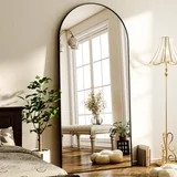 SHATTERVUE 76"x34" Arched Large Full Length Mirror Floor Mirrors Wall Mounted,Black | Walmart (US)