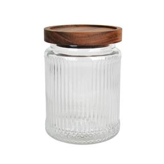 5.5" Medium Glass Container with Wood Lid by Ashland® | Michaels | Michaels Stores