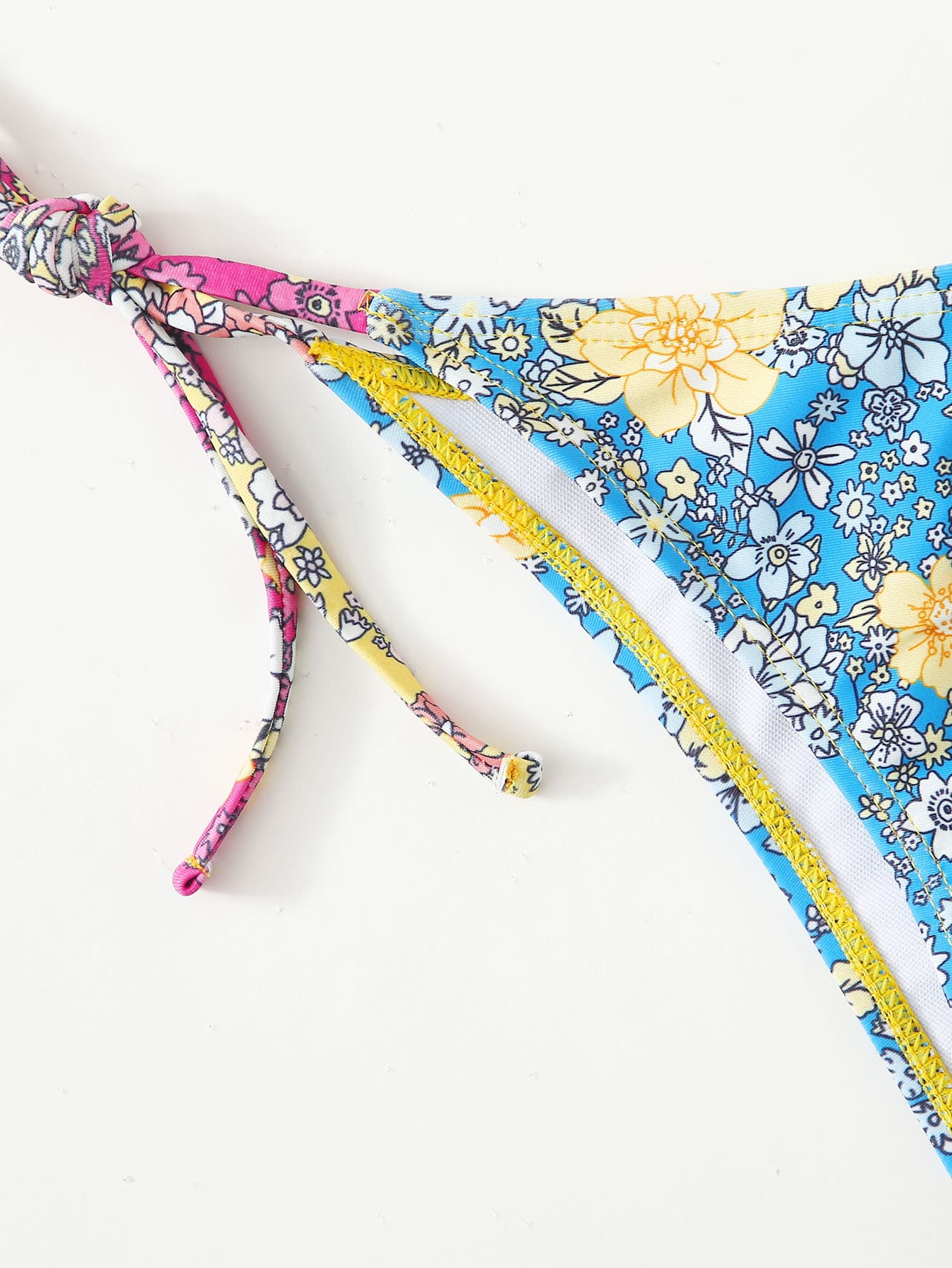 Ditsy Floral Halter Thong Bikini Swimsuit | SHEIN