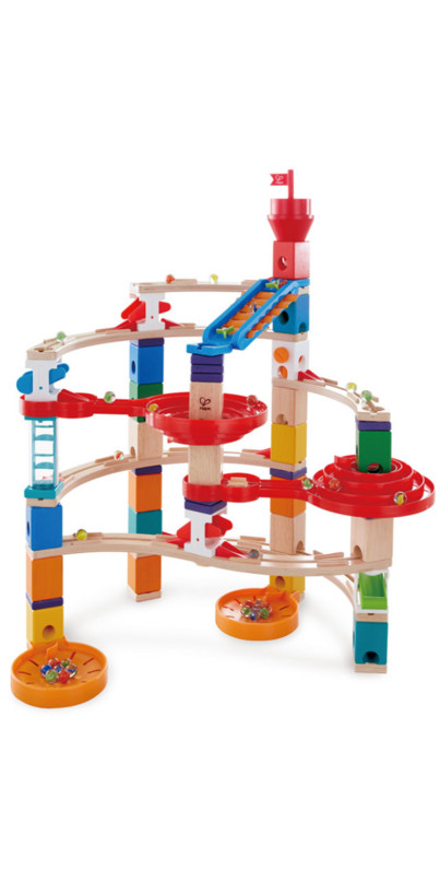 Hape Toys Quadrilla Super Spirals Wooden Marble Run Blocks | Well.ca