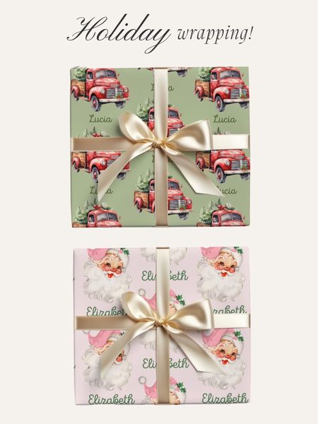 Custom wrapping paper I bought for taya & Riley! Definitely not a need but I just thought it was so cute since taya is almost 3 she’s staring to understand Christmas and traditions more so I think it’s so fun!! 