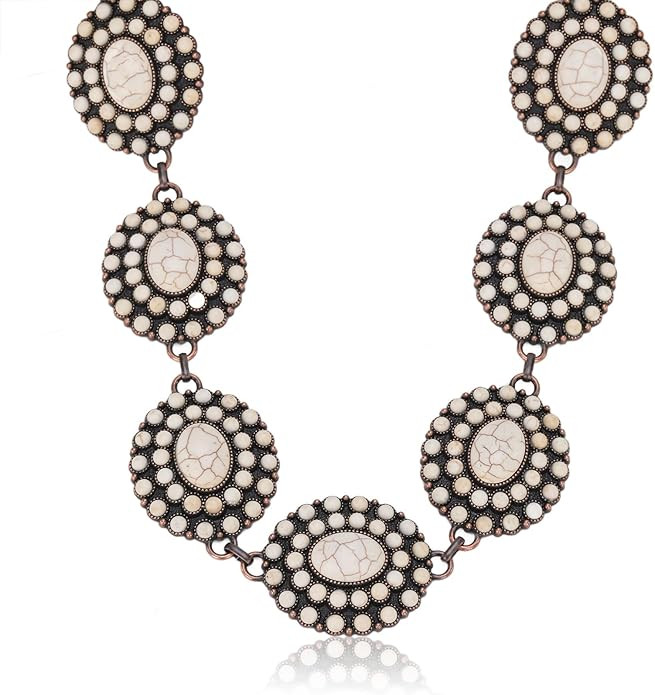 Rustic Couture's Western Turquoise Necklace Jewelry for Women Cowgirl Vintage Necklace | Amazon (US)
