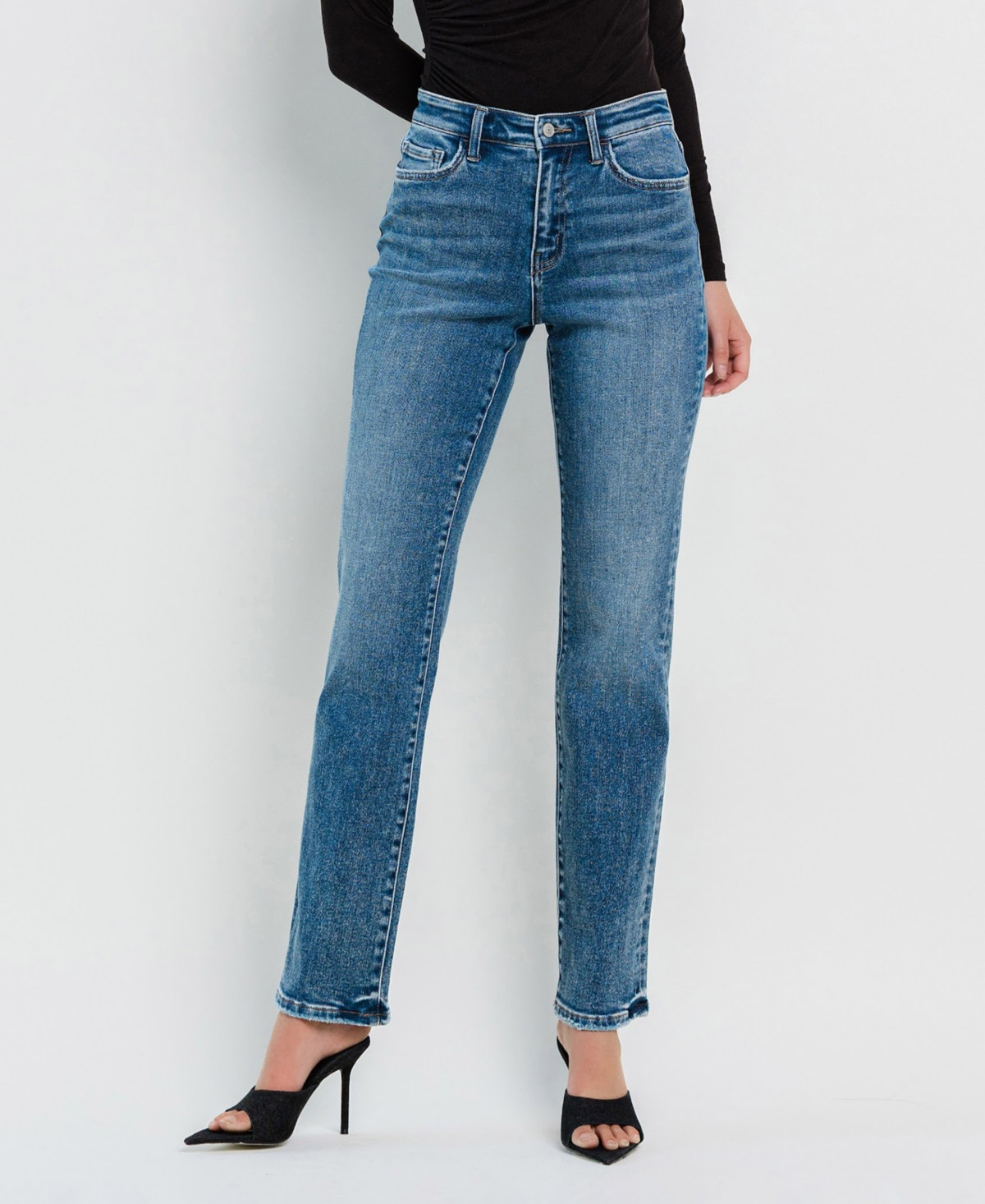 Flying Monkey Women's High Rise Straight Jeans - Illuminate blue | Macy's