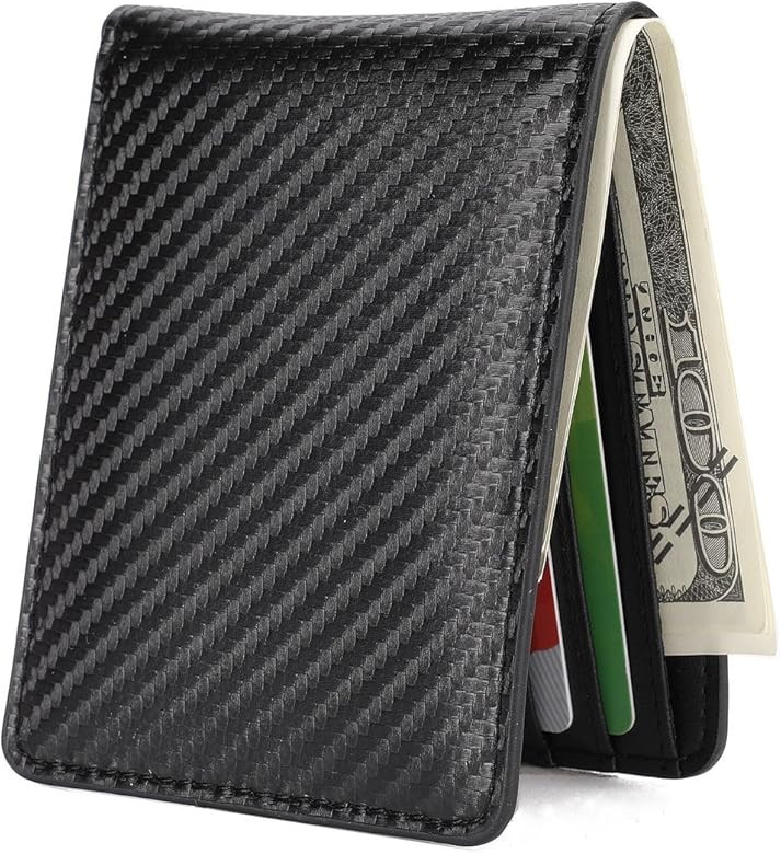 Mens Slim Front Pocket Wallet ID Window Card Case with RFID Blocking | Amazon (US)