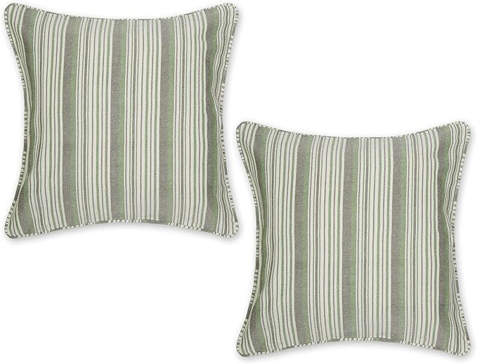 DII Throw Pillow Cover Collection, Recycled Cotton, Hidden Zipper, 18x18, Herringbone Stripe, Sag... | Amazon (US)