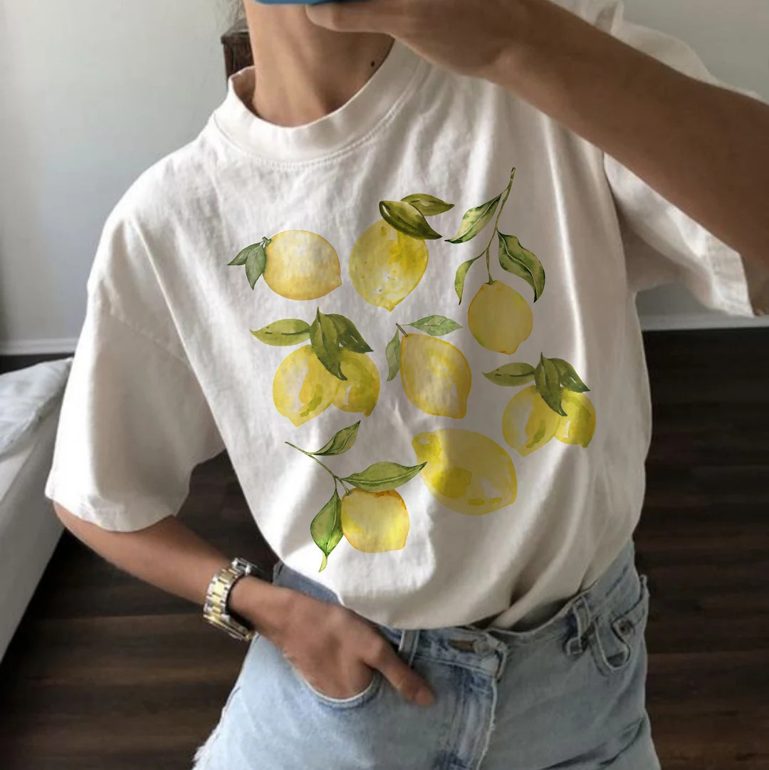 Lemon T-shirt Fruit Shirt Vintage Shirt Graphic Shirt Graphic Tees for Women Lemon Shirt Gift for... | Etsy (US)