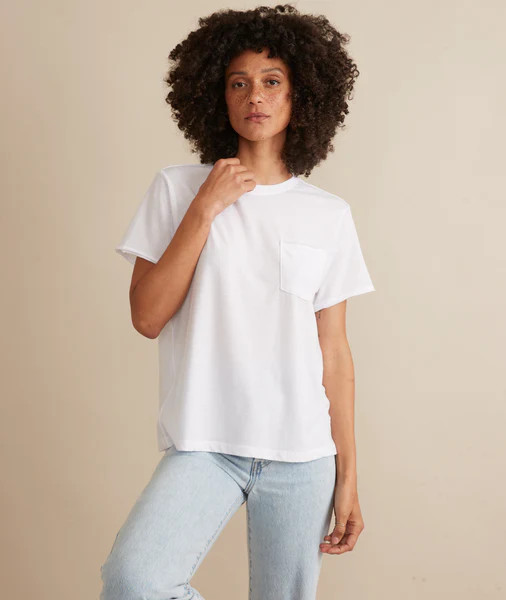 Boyfriend Crew Tee in White | Marine Layer
