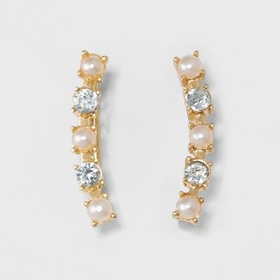 SUGARFIX by BaubleBar Mixed Media Ear Crawlers - Pearl | Target