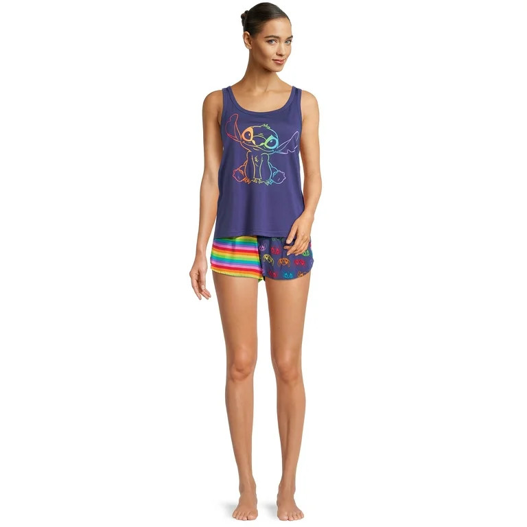 Disney Women's and Women's Plus Stitch Shorty Pajama Set, 2-Piece | Walmart (US)