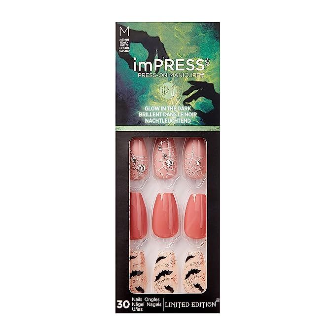 Kiss imPRESS Press on Manicure Halloween Nails - Let Me In, Medium Length, Coffin Shape, 30 Fake ... | Amazon (US)