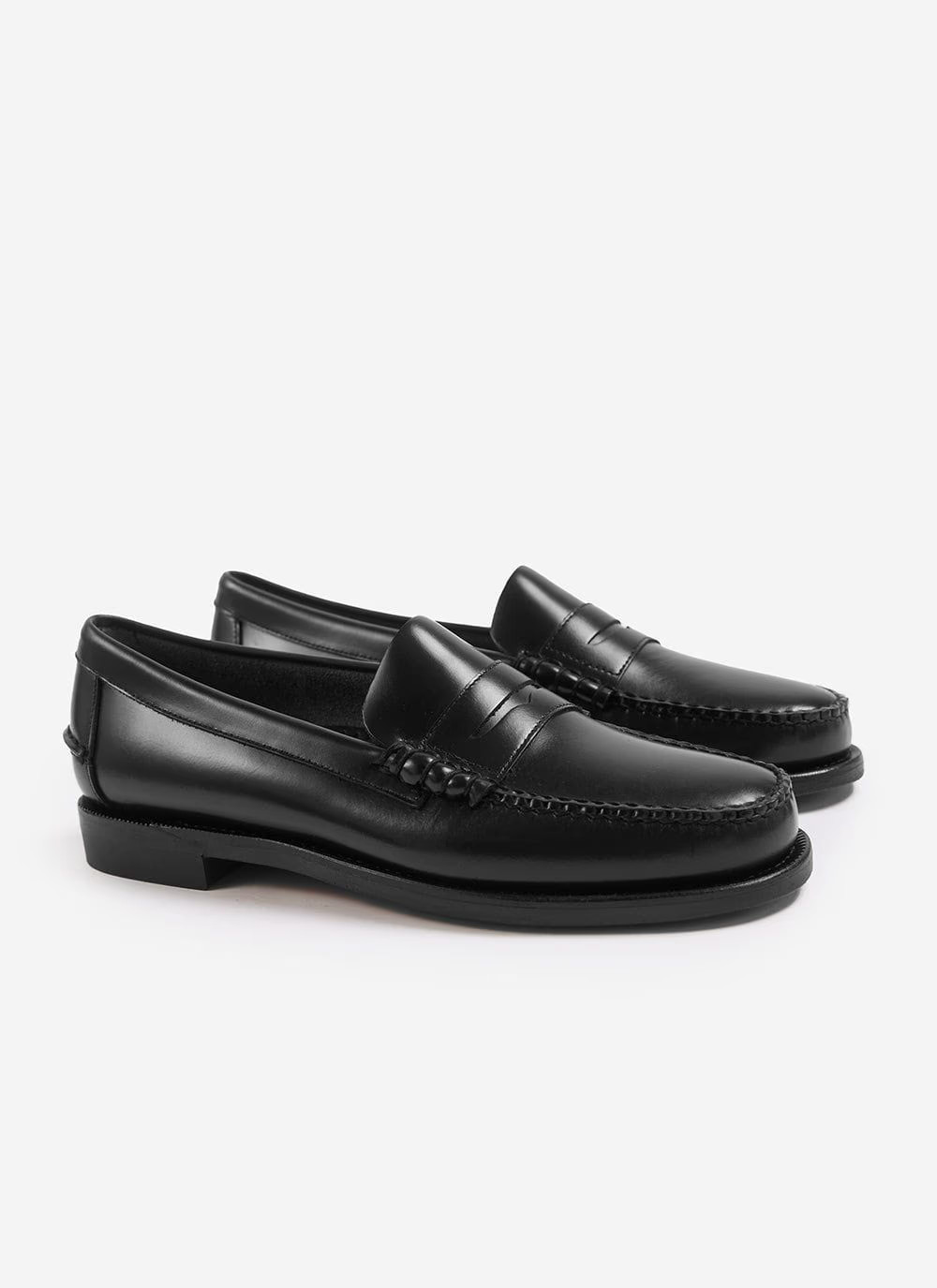 Men's Sebago Loafers | Classic Dan | 100% Leather | Black | Percival Menswear