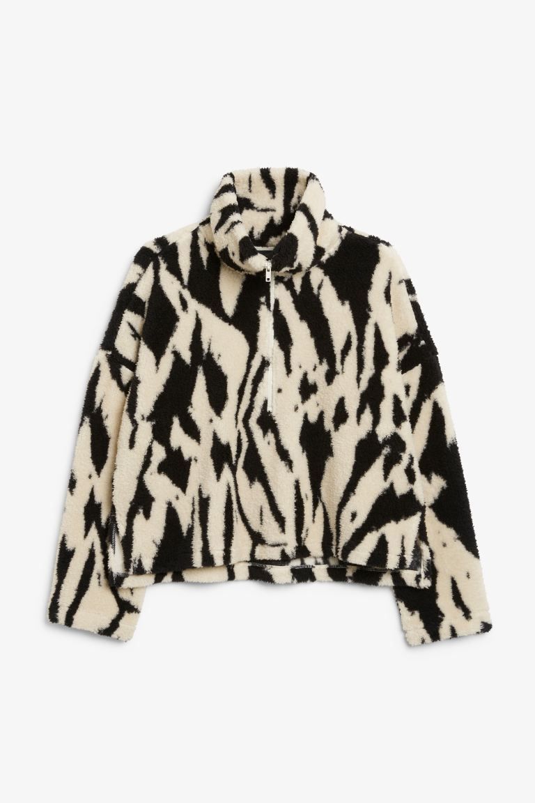 Faux fleece half-zip sweater | H&M (UK, MY, IN, SG, PH, TW, HK)