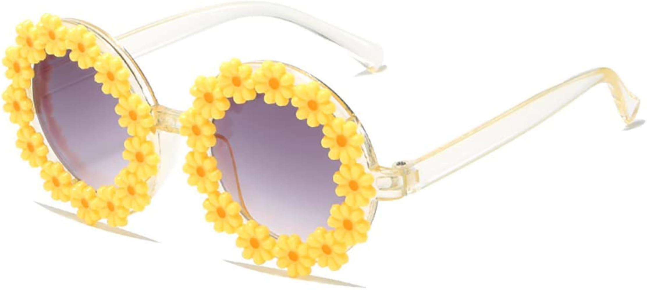 Round Flower Sunglasses for Girls Flower Shaped Cute Glasses UV 400 Protection Outdoor Beach Girl... | Amazon (US)