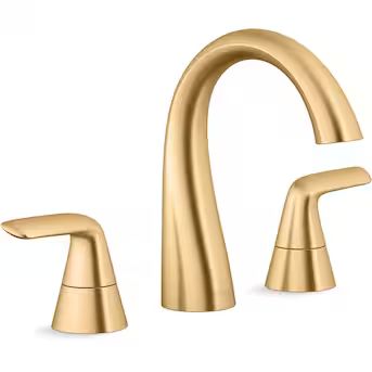 KOHLER  Avail Vibrant Brushed Moderne Brass 2-handle Widespread WaterSense Mid-arc Bathroom Sink... | Lowe's