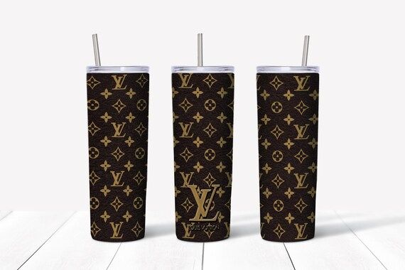 LV Brown and Gold 20 Oz Tumbler Wrap Sublimation | Etsy | Etsy (US)