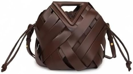 Woven Bucket Crossbody Bags for Women, Top-handle Retro Leather Adjustable Hobo Purse with Zipper... | Amazon (US)