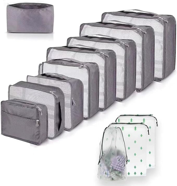 12 PCS Large Packing Cubes for Suitcases Various Sizes Suitcase Organiser Bags Lightweight Waterp... | Amazon (UK)