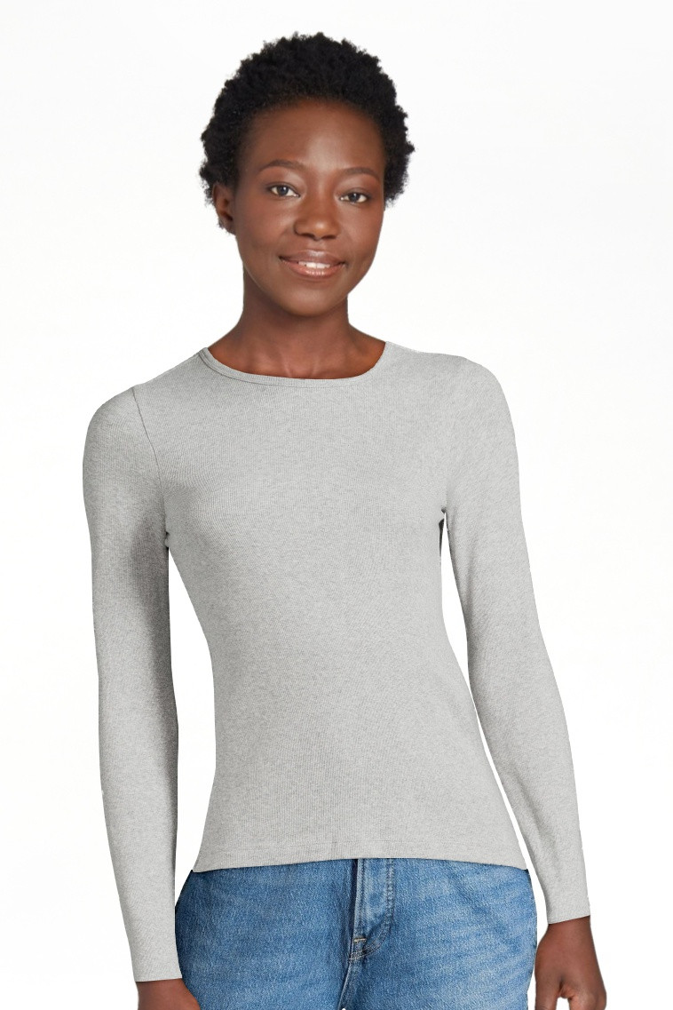 Free Assembly Women's Ribbed Crewneck Top with Long Sleeves | Walmart (US)