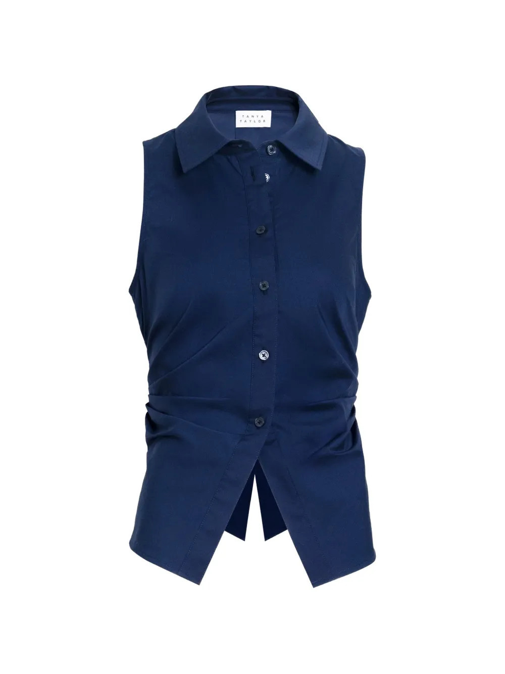 Tanya Taylor Hannah sleeveless gathered top - Blue | Farfetch Global