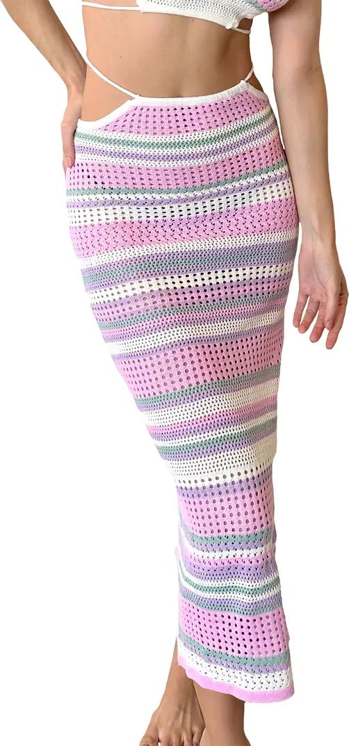 Lia Stripe Cover-Up Midi Skirt | Nordstrom