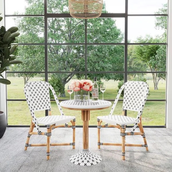 4 - Person Wicker Patio Dining Set with Round Table | Wayfair North America