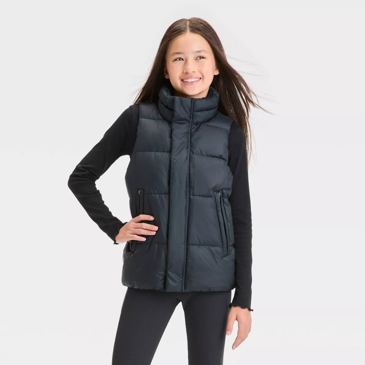 Girls' Puffer Vest - All In Motion™ Purple M | Target