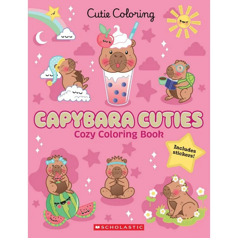 Capybara Cuties: Cozy Coloring Book, 96 pages (Paperback) | Walmart (US)