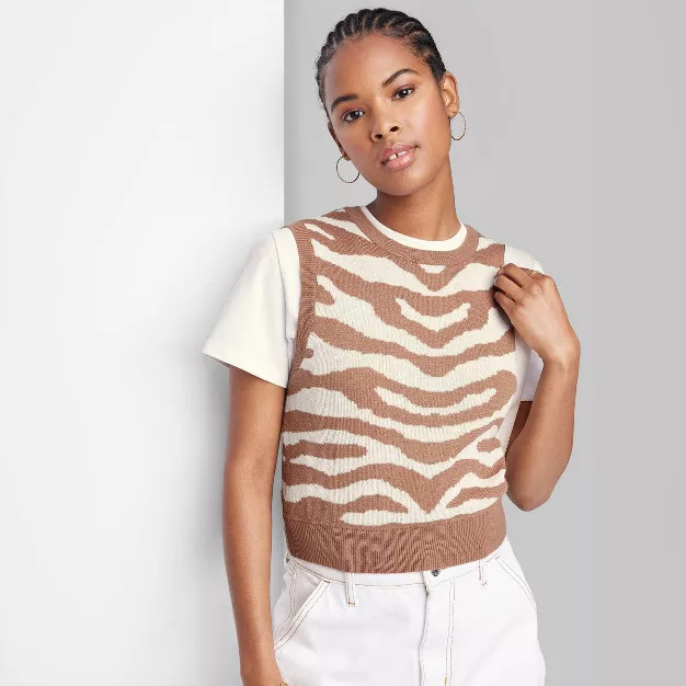 Women's Crewneck Fitted Sweater Vest - Wild Fable™ | Target