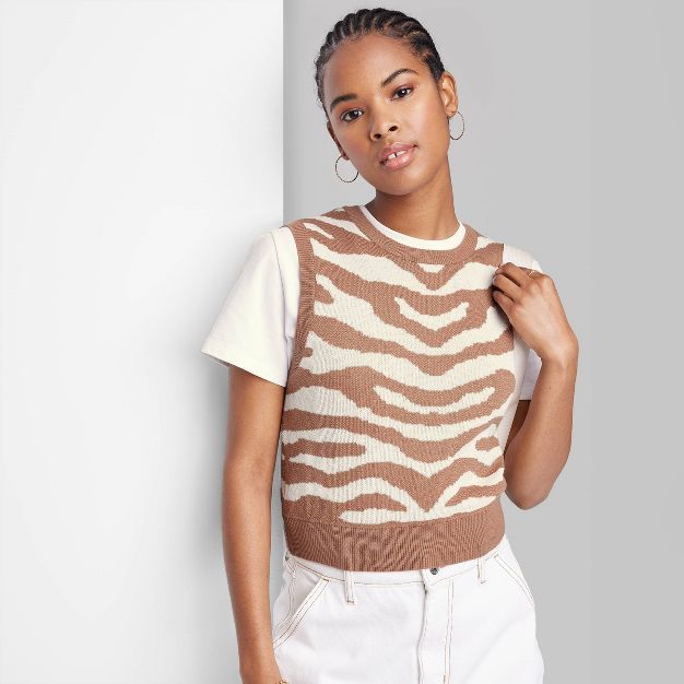 Women's Crewneck Fitted Sweater Vest - Wild Fable™ | Target