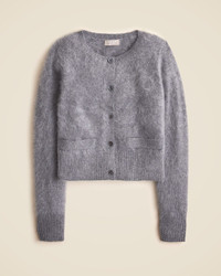 Click for more info about Brushed cashmere fitted cardigan sweater