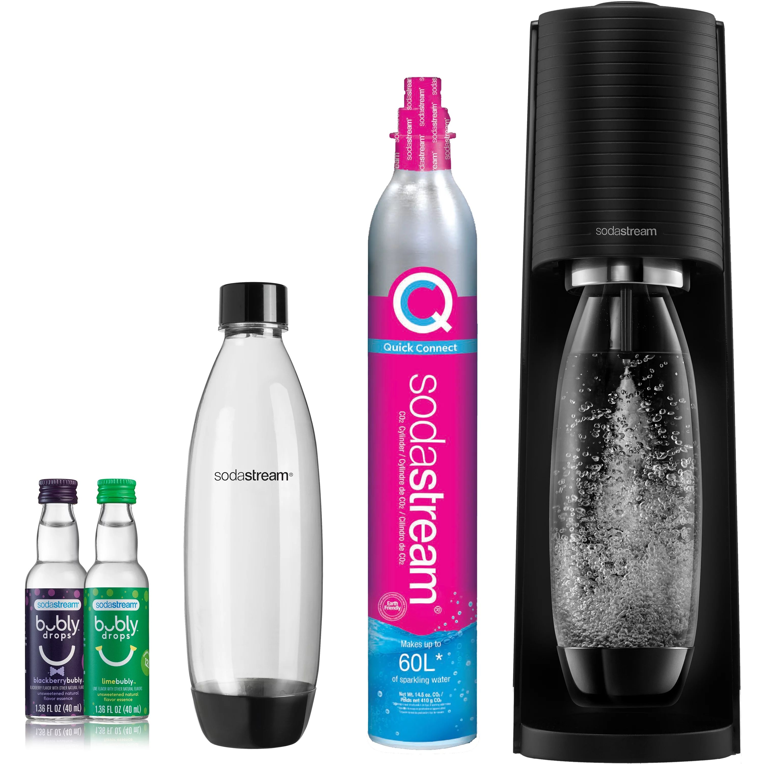 SodaStream Terra Sparkling Water Maker (Black) Bundle with CO2, 2 Bottles and 2 bubly Drop - Walm... | Walmart (US)