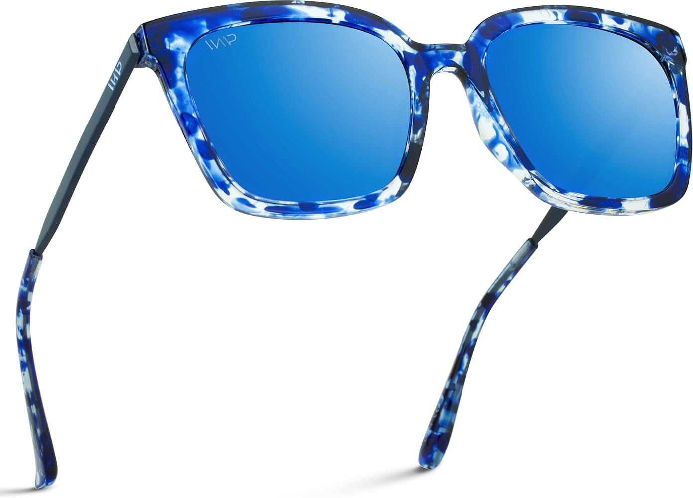 WMP Eyewear - Square Oversized Metal Frame Fashion Style Women Polarized Sunglasses | Amazon (US)