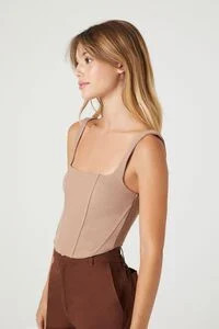 Ribbed Knit Corset Crop Top | Forever 21 (US)