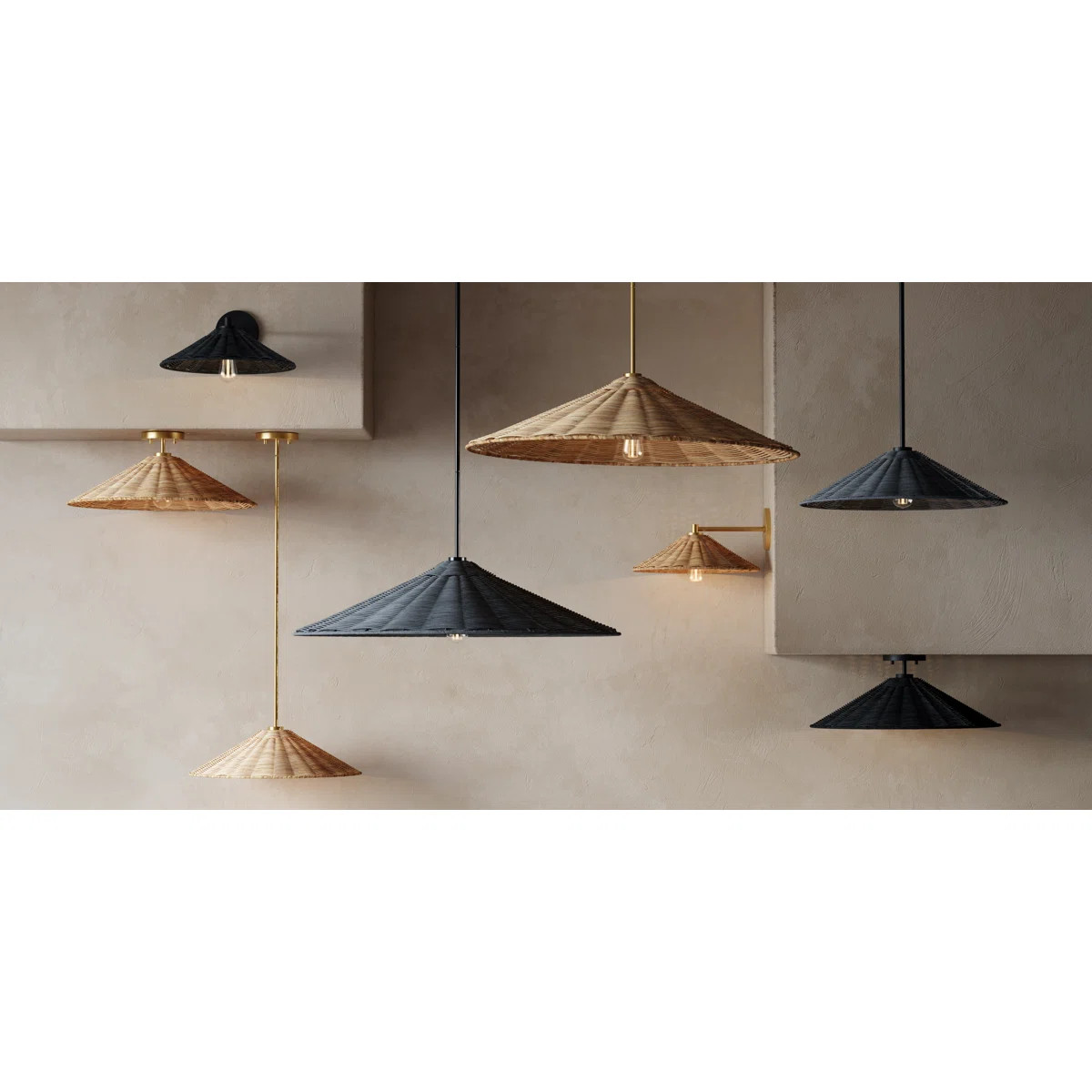 Lilliana Rattan Semi Flush Mount | Joss & Main