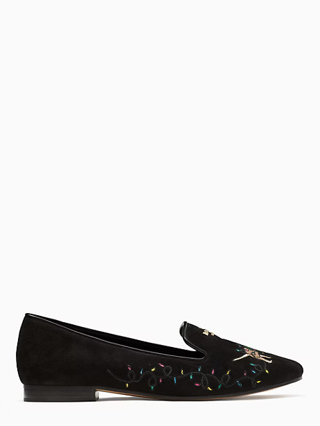 Kate Spade Claude Holiday Flats, Black - 7 | Kate Spade Outlet
