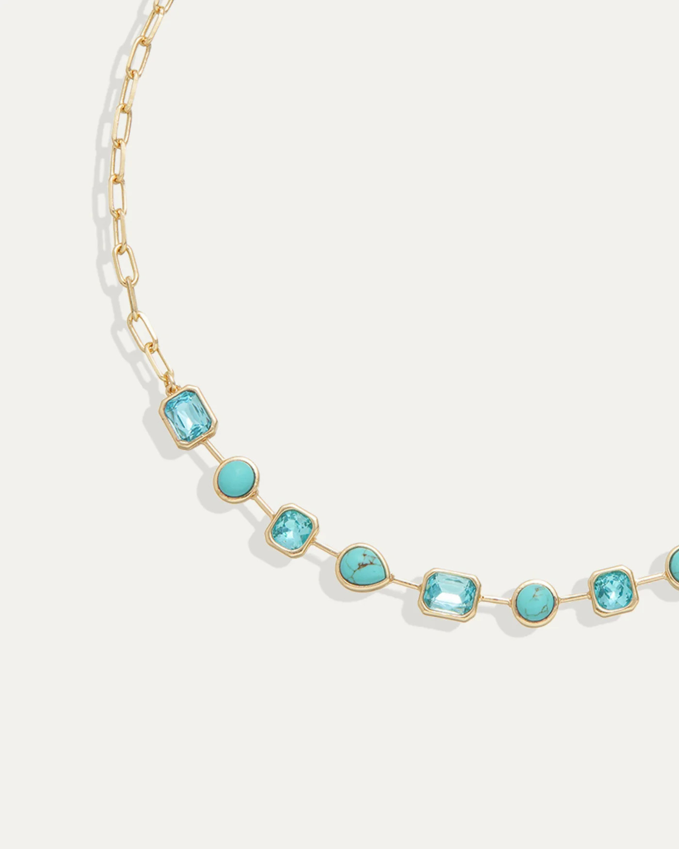 Naomie Paperclip Tennis Necklace in Turquoise | Stella & Dot