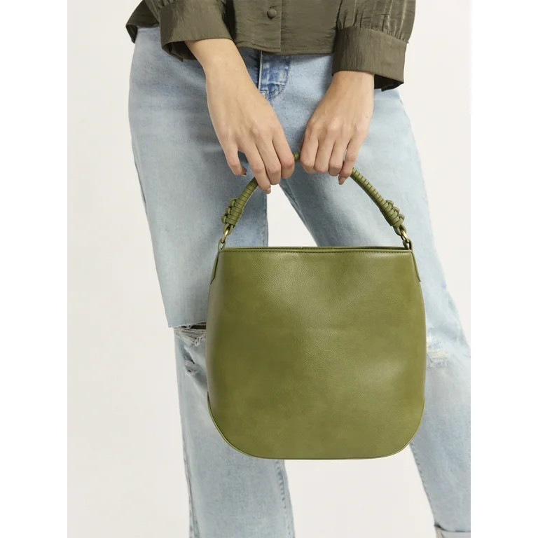 Time and Tru Women's Bucket Crossbody Handbag, Olive | Walmart (US)