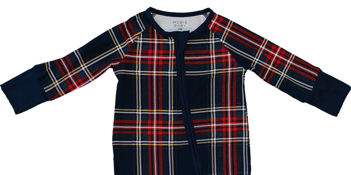 Mebie Baby Red Plaid Bamboo Zipper – Matching Family Holiday | Mebie Baby