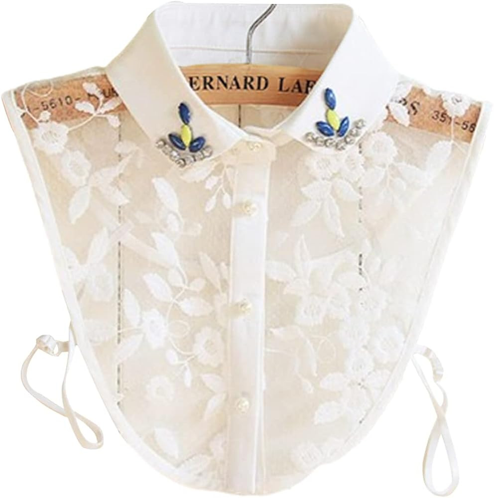 LoudSung Fake Collar Detachable Half Shirt Blouse False Doll Collar Hollow Out Cool Design for Wo... | Amazon (US)