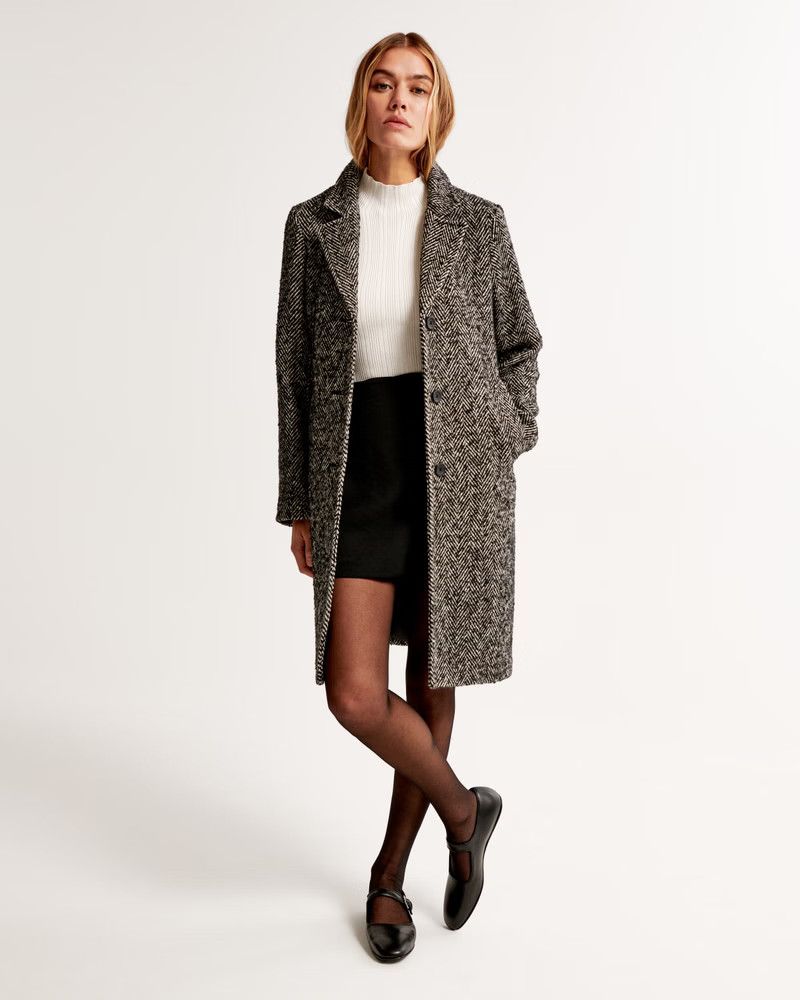Women's Textured Dad Coat | Women's Coats & Jackets | Abercrombie.com | Abercrombie & Fitch (US)