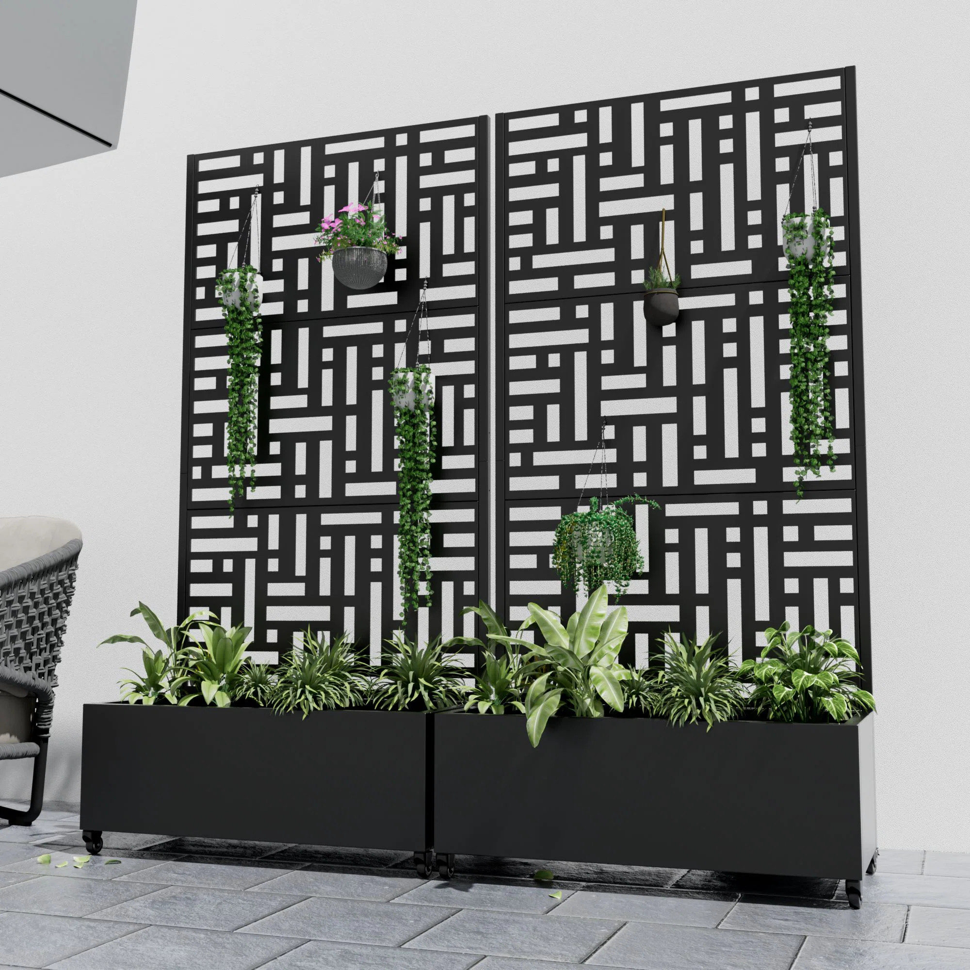 Metal Planter Box with Trellis (Set of 2) | Wayfair North America
