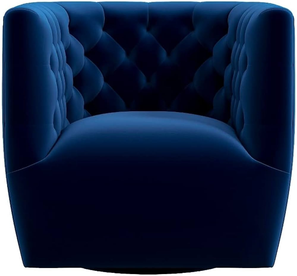 ASHCROFT Rose Mid Century Modern Comfy Navy Blue Velvet Swivel Accent Chair | Amazon (US)