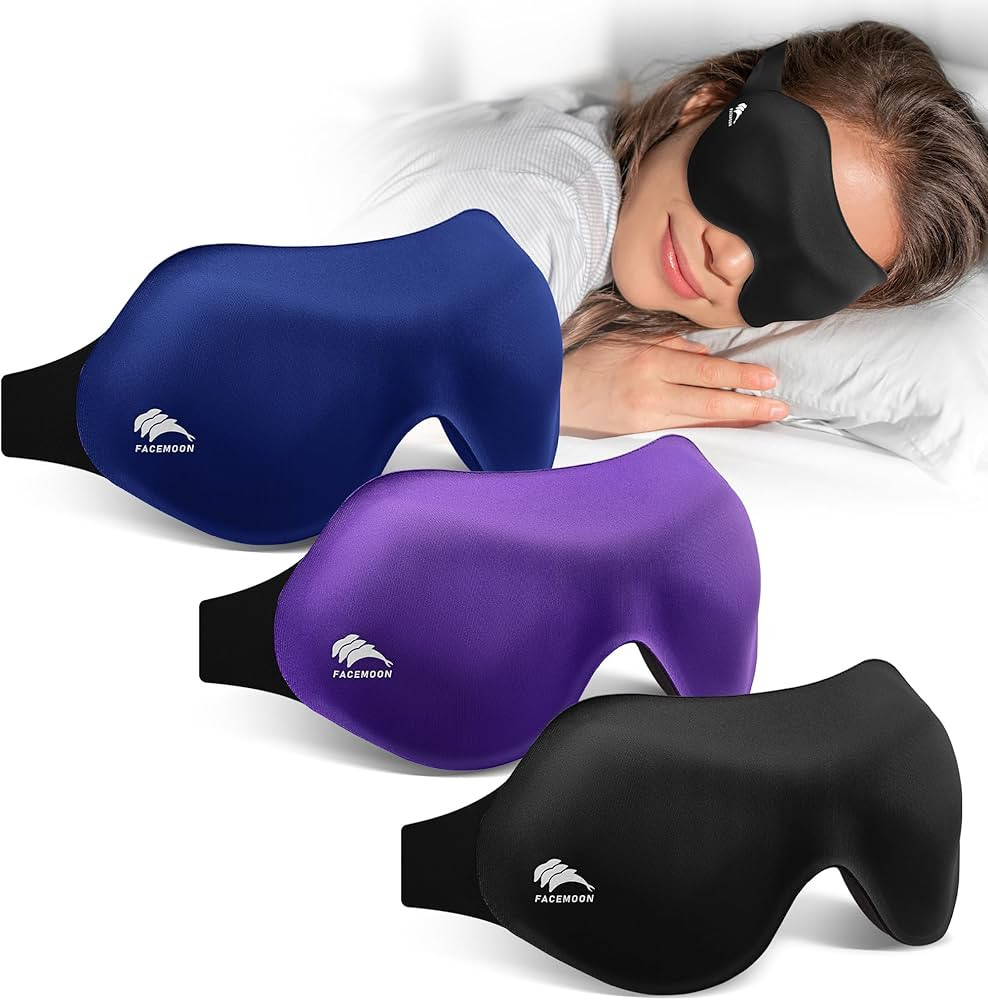 3 Pack Sleep Masks for Side Sleepers, True Blackout 3D Eye Mask for Sleeping, Zero Eye Pressure, ... | Amazon (US)