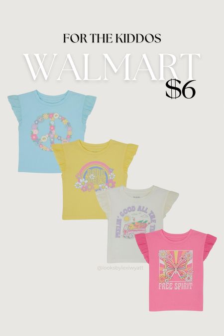 $6 graphic tees for girls from Walmart! 