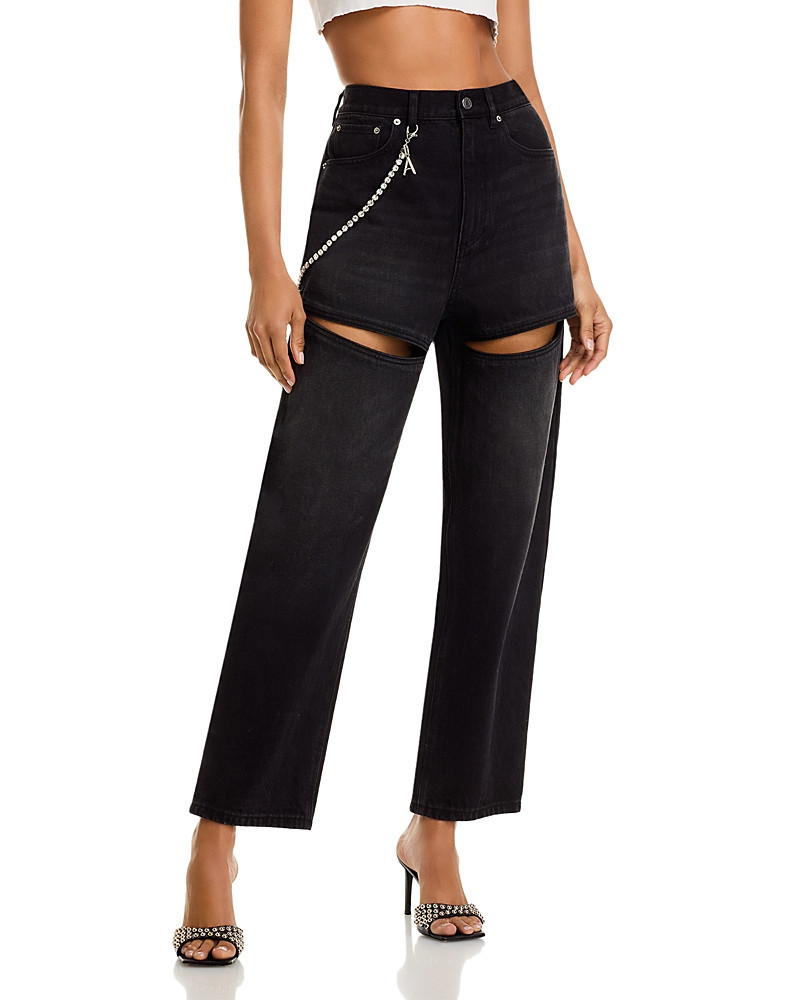 Area Slit Jeans in Black | Bloomingdale's (US)